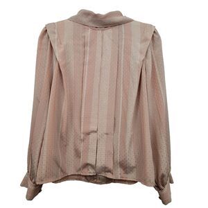 No Brand Striped Shiny Dot Long Sleeve Blouse No Size Or Fabric Content Tag